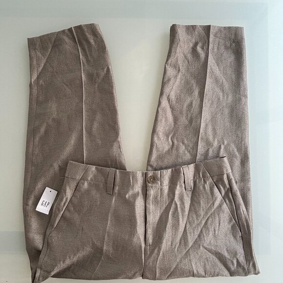 Gap Women Shiny Beige Trousers - Size 6 - New With Tags - Picture 3 of 8